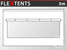 Paroi latérale avec fenêtre panoramique pour FleXtents, 3m, Blanc