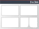 Zestaw ścian bocznych dla Namiot ekspresowy FleXtents 3x3m, Biały
