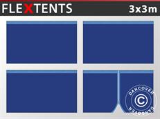 Kit paroi latérale pour Tente pliante FleXtents 3x3m, Bleu foncé