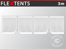3m parois latérales moustiquaire FleXtents, Blanc 2pcs