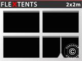 Seitenwand-Set für das Faltzelt FleXtents 2x2m, Schwarz