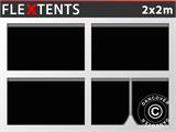 Sānsienu komplekts priekš Saliekamā nojume FleXtents 2x2m, Melns