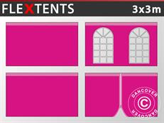 Kit de parede lateral para Tenda Dobrável FleXtents Vintage 3x3m, Rosa