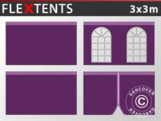 Kit de parede lateral para Tenda Dobrável FleXtents Vintage 3x3m, Roxo