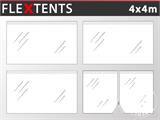 Sidevegg Sett for Quick-up telt FleXtents 4x4m, Transparent