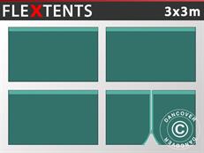 Kit paroi latérale pour Tente pliante FleXtents 3x3m, Vert