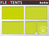 Sidevegg Sett for Quick-up telt FleXtents 4x4m, Neongul/grønn