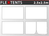 Komplet bočnih stranica za Brzo sklopivi paviljon FleXtents PRO 2,5x2,5m, Bijela