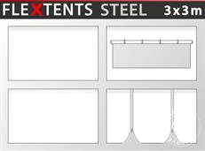 Kit paroi latérale pour Tente pliante FleXtents Steel and Basic v.3 3x3m, Blanc