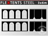 Külgseina komplekt Pop-up aiatelgile FleXtents Steel and Basic v.3 3x6m, Must