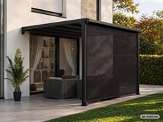 Sidewall screen f/patio cover Santa Ynez, 3 m, Dark Grey
