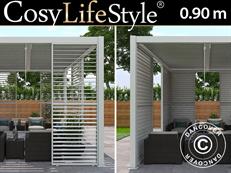 Lamellenwand für bioklimatischen Pergola Pavillon San Pablo, 0,90x2,175m, Weiß