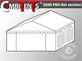 4m forlængelse med endevæg til partytelt CombiTents® Semi PRO, 8x4m, PVC, Hvid