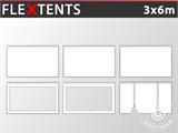 Sidovägg kit för Snabbtält FleXtents® Xtreme Heavy Duty PVC 3x6m, Vit