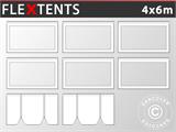 Zestaw ścian bocznych dla Namiot ekspresowy FleXtents® Xtreme Heavy Duty PCV 4x6m, Biały