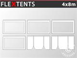 Zestaw ścian bocznych dla Namiot ekspresowy FleXtents® Xtreme Heavy Duty PCV 4x8m, Biały