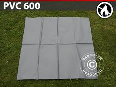 Pièce de rechange PVC pour vos tentes avec retardateur de flammes, 600g/m², 1x1m, gris