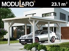 Abri pour voiture en bois, 3,6x7,62x2,32m, 23,1m², Naturel