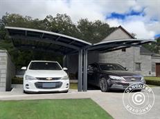 Tettoia per auto doppia Boston, 6x5x2,4m, Grigio
