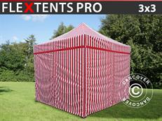 Pop up gazebo FleXtents PRO 3x3 m Striped, incl. 4 sidewalls