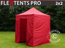 Pop up gazebo FleXtents PRO 2x2 m Red, incl. 4 sidewalls