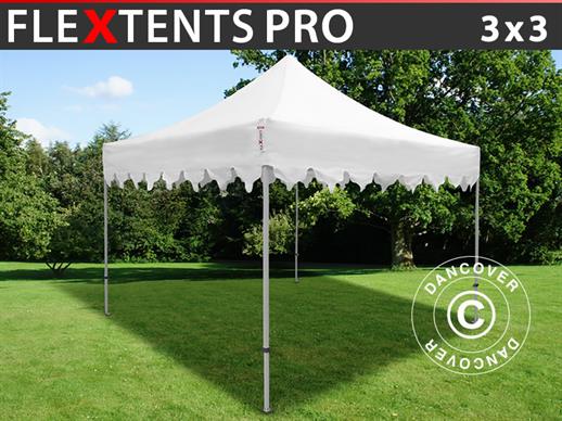 Tente Pliante FleXtents PRO "Morocco" 3x3m Blanc Tente Pliante FleXtents PRO "Morocco" 3x3m Blanc
