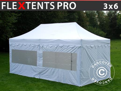 Tente Pliante FleXtents PRO "Morocco" 3x6m Blanc, avec 6 cotés Tente Pliante FleXtents PRO "Morocco" 3x6m Blanc, avec 6 cotés