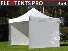 Tente pliante FleXtents PRO 4x4m Blanc, avec 4 cotés