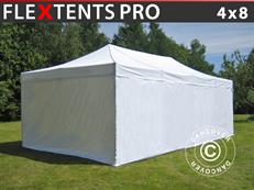 Tenda Dobrável FleXtents PRO 4x8m Branco, incl. 6 paredes laterais