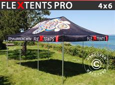 Faltzelt FleXtents PRO mit vollflächigem Digitaldruck, 4x6m