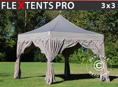 Tente Pliante FleXtents PRO "Raj" 3x3m Latte/Orange