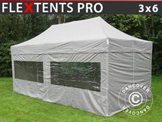 Pop up gazebo FleXtents PRO 3x6 m Latte, incl. 6 sidewalls