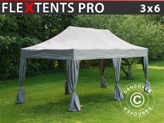 Faltzelt FleXtents PRO 3x6m Latte, mit 6 Gardinen