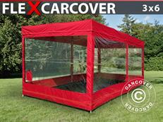Garagem dobrável, FleX Carcover, 3x6m, Vermelho