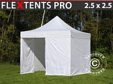 Pop up gazebo FleXtents PRO 2.5x2.5 m White, incl. 4 sidewalls