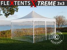 Pop up gazebo FleXtents Xtreme 50 3x3 m Clear, incl. 4 sidewalls