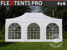 Carpa plegable FleXtents PRO Vintage Style 4x6m Blanco, Incl. 8 lados
