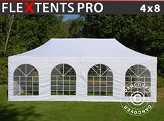 Carpa plegable FleXtents PRO Vintage Style 4x8m Blanco, incl. 6 lados