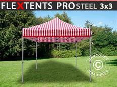 Tente pliante FleXtents PRO Steel 3x3m Rayé