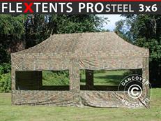 Carpa plegable FleXtents PRO Steel 3x6m Camuflaje, incl. 6 lados