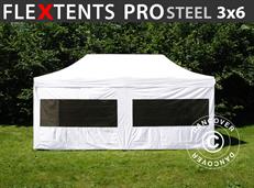 Tente pliante FleXtents PRO Steel 3x6m Blanc, avec 6 cotés