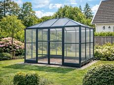 Orangery polycarbonate w/base, 6.1 m2, 2.84x2.15x2.43 m, Black 