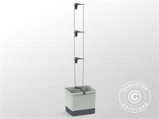 Planter, CURT CUCUMBER, w/stake and water tank, Light Grey