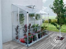 Muurkas Aanbouw Polycarbonaat, 3,05m², Palram/Canopia, 1,25x2,44x2,25m, Zilver