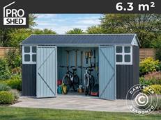 Redskapsbod 3,66x1,72x2,22m, 6,29m², ProShed®, Antracit/Vit