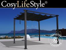 Pergola pavillon Santa Cruz, 3x4m, Dunkelgrau