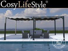 Pergola gazebo Santa Cruz, 3x6 m, Dark grey
