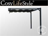 Extension für Pergola-Pavillon Santa Cruz, 4x4m, Schwarz/Grau