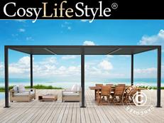 Bioklimatologisch pergola paviljoen San Pablo Alu+, 4x5,8m, Zwart