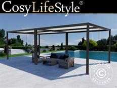 Bioklimatische Pergola Pavillon San Pablo Alu+, 3x4m, Schwarz/Weiß, 2 Stk.
